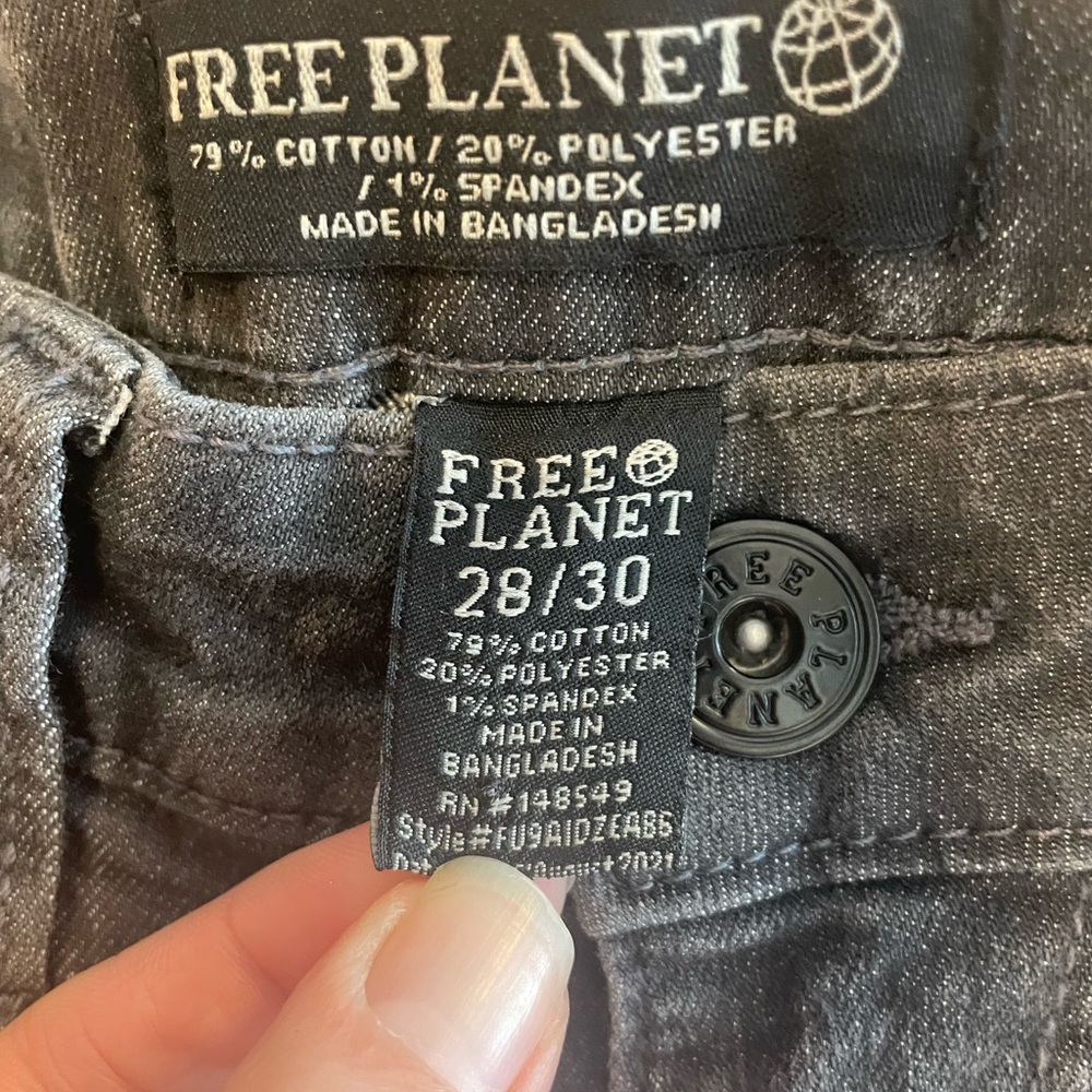 Free Planet Washed Black Denim Jeans